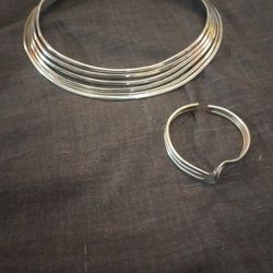 Vintage Silver Necklace And Bracelet
