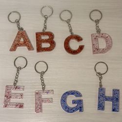 Resin Alphabet Keychains 