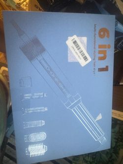 6 in 1 Hair Dryer Brush 60000RPM Hair Styler 1000W Hair Styling Tools Negative Ionic Blow Dryer Brush Fast Drying Left&Right Automatic Curling Wand Ov