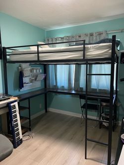 Full Size Loft Bed and Desk