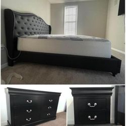 🤍BRAND NEW ROYAL BLACK BEDROOM SET!! KING SIZE $825!! QUEEN SIZE $725! DEIVERY AVAILABLE!!