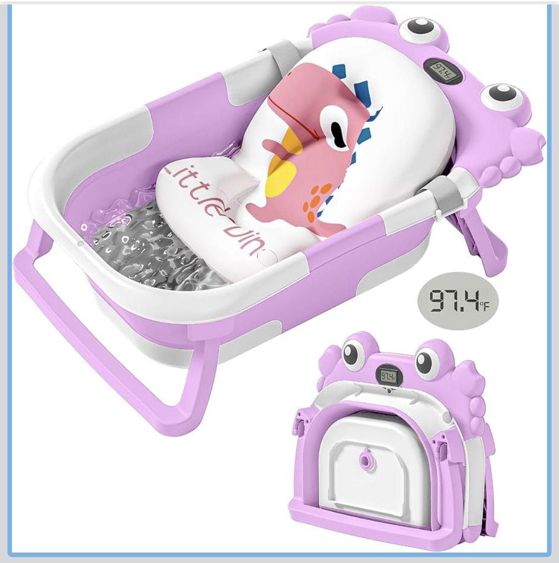 Collapsible Baby Bath Tub W/ Temp Gauge 