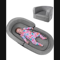 RONBEI 2-in-1 Toddler Travel Bed – New, Foldable