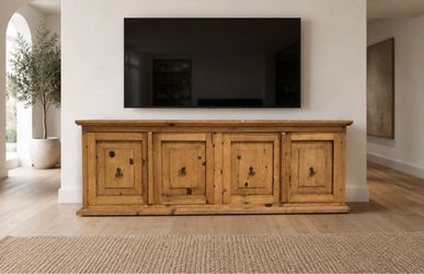 Extra-Long Solid Wood Rustic Media Console / Sideboard – 82”