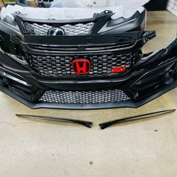 2016-2021 HONDA CIVIC TYPE R FRONT BUMPER STYLE CONVERSION FIT SEDAN COUPE hatchback Color Code =NH731P
Black