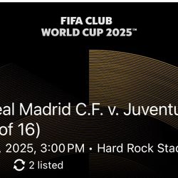 Real Madrid Vs Juventus 2 Tickets For Sale July 1 