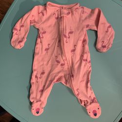 Flamingo baby zipper pajamas
