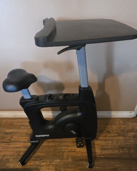 FLEXISPOT Desk Exercise Bike: Black, ABS/Polyurethane/Stainless Steel, 42 1/2 in – 48 3/8 in