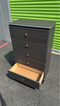 Gray Chest Five Drawer New!
