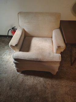 Beige Upholstered Armchair