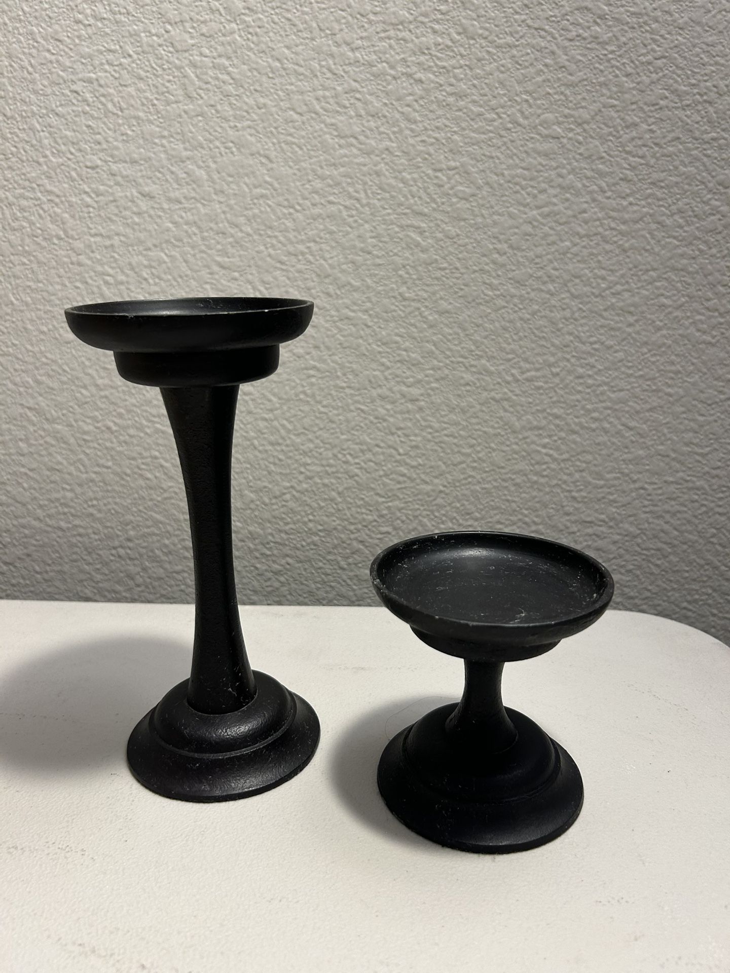 Pottery Barn Architectural Small 4” and 8” Candle Pillar Holder/Bougeoir