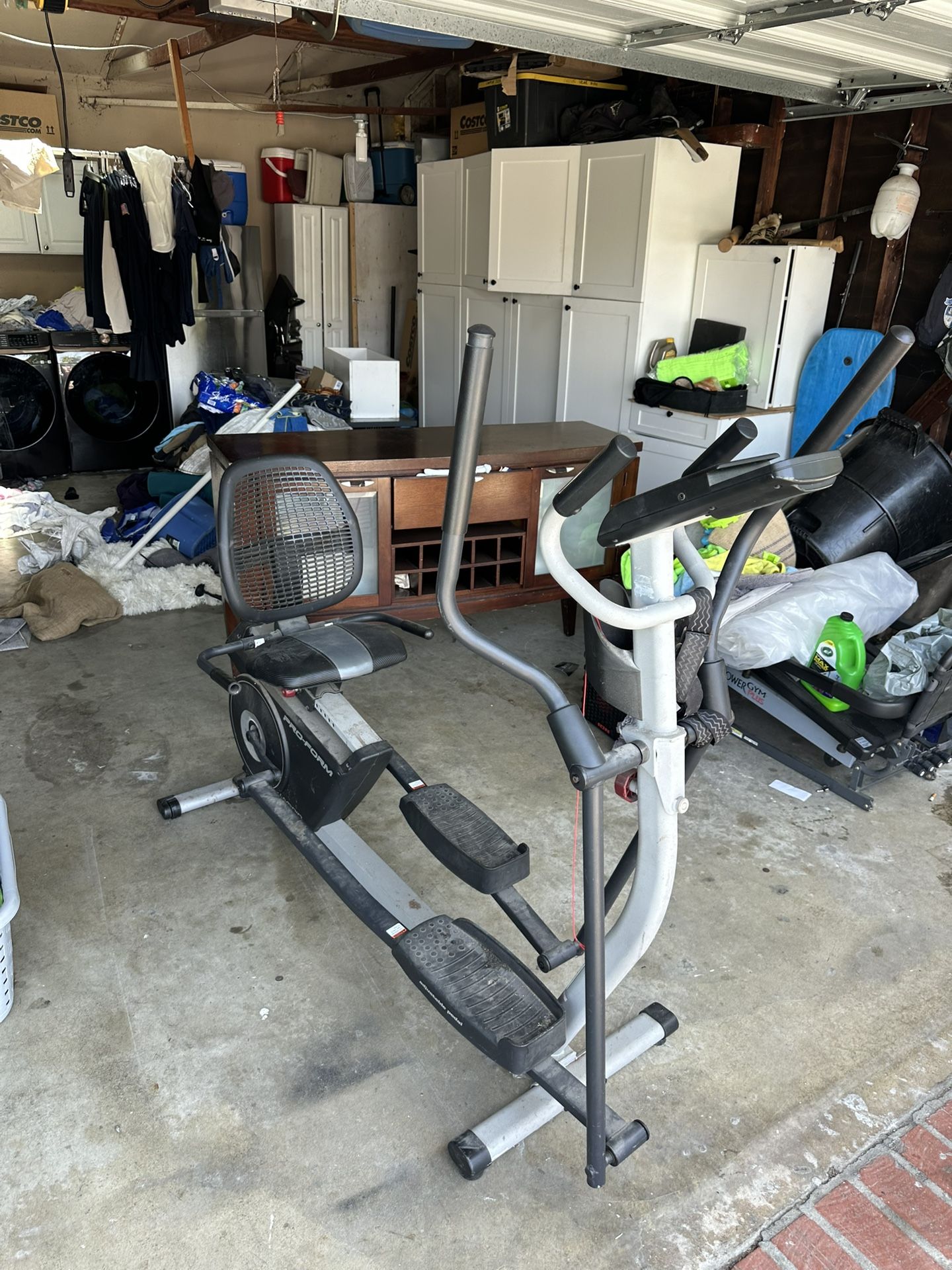 2 and 1 bicycle and Elliptical machine