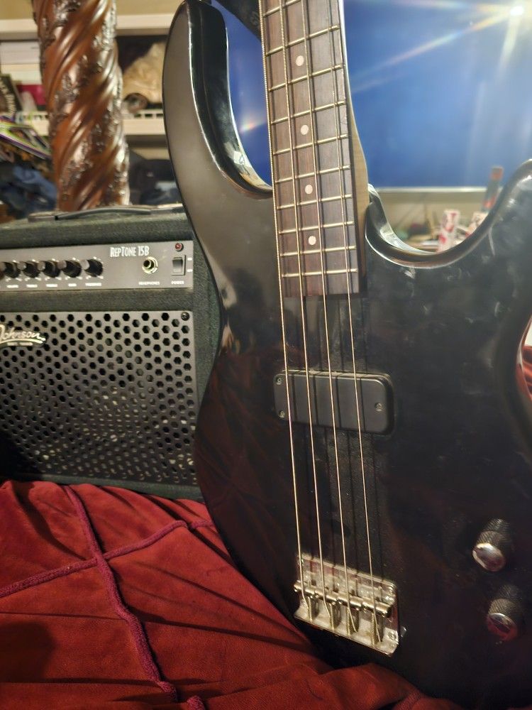 Bass  Guitar And  Amplifier 