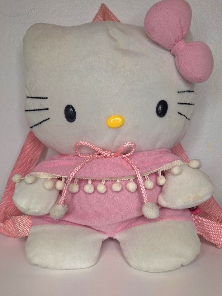 Hello Kitty Classic Pink Plush Backpack Vintage