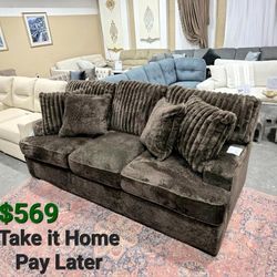 AYLESWORTH CHOCOLATE SOFA