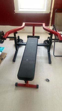 Gym equipment- workout bench, indoor bike, row machine