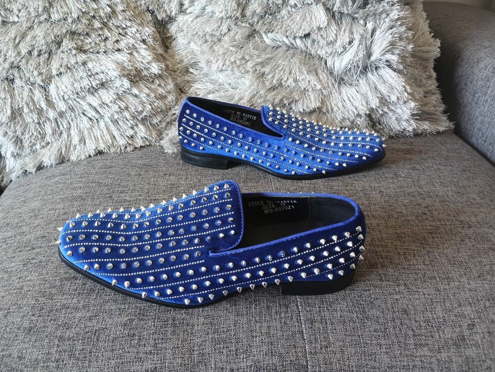 AM Harvie Exclusive Smoker Shoe Velvet With Spikes Slip Dress shoes size 10