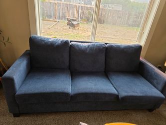 Title: Dark Blue Sofa – Excellent Condition – Only $50