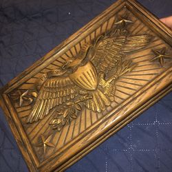 Wooden American eagle jewelry box