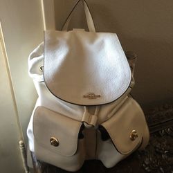 Coach Backpack Mini purse handbag authentic white leather *brand new*