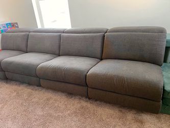 Brown sectional couch