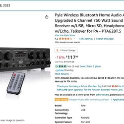 Pyle Wireless Bluetooth Receiver