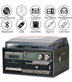 LoopTone Turntable CD Cassette Player AM/FM Radio USB