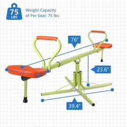 Zeny Kids Seesaw Swivel Teeter-Totter Home Playground Equipment, 360 Degrees Rotating Safe, Outdoor
