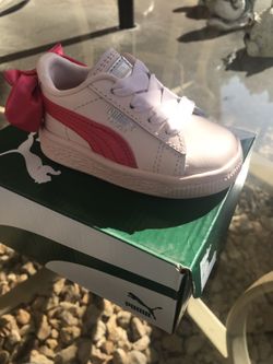 PUMA Basket bow slip on sneakers.