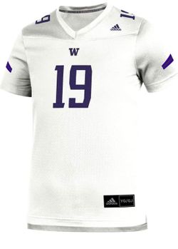 NCAA Washington Huskies Youth Jersey, White #19, Large