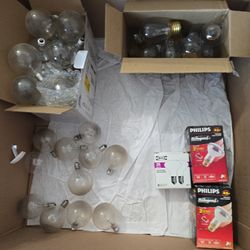 Large Mixed Bulb Lot – 40+ Bulbs – GE / Sylvania / Philips – Landlord Stock