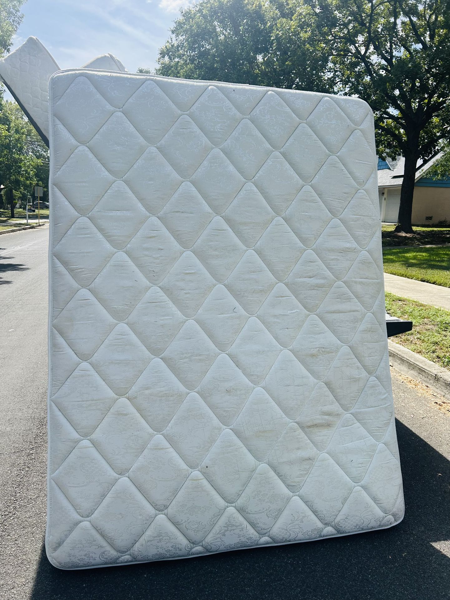 Queen Mattress And Boxspring With Metal Frame/ Used Free Delivery
