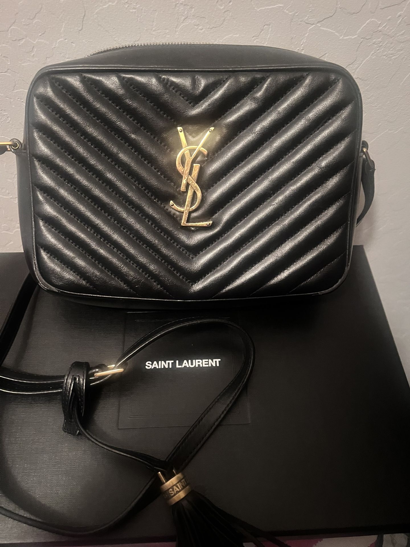 YSL  Matelasse Monogram Lou Camera Bag Black