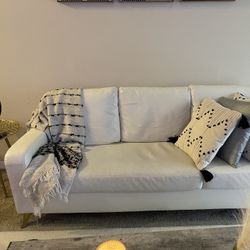 White Leather Sofa Sectional 