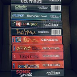 Authentic Sega, Genesis Cib Games Lot Of 10 Fully Functional Adult Owned.