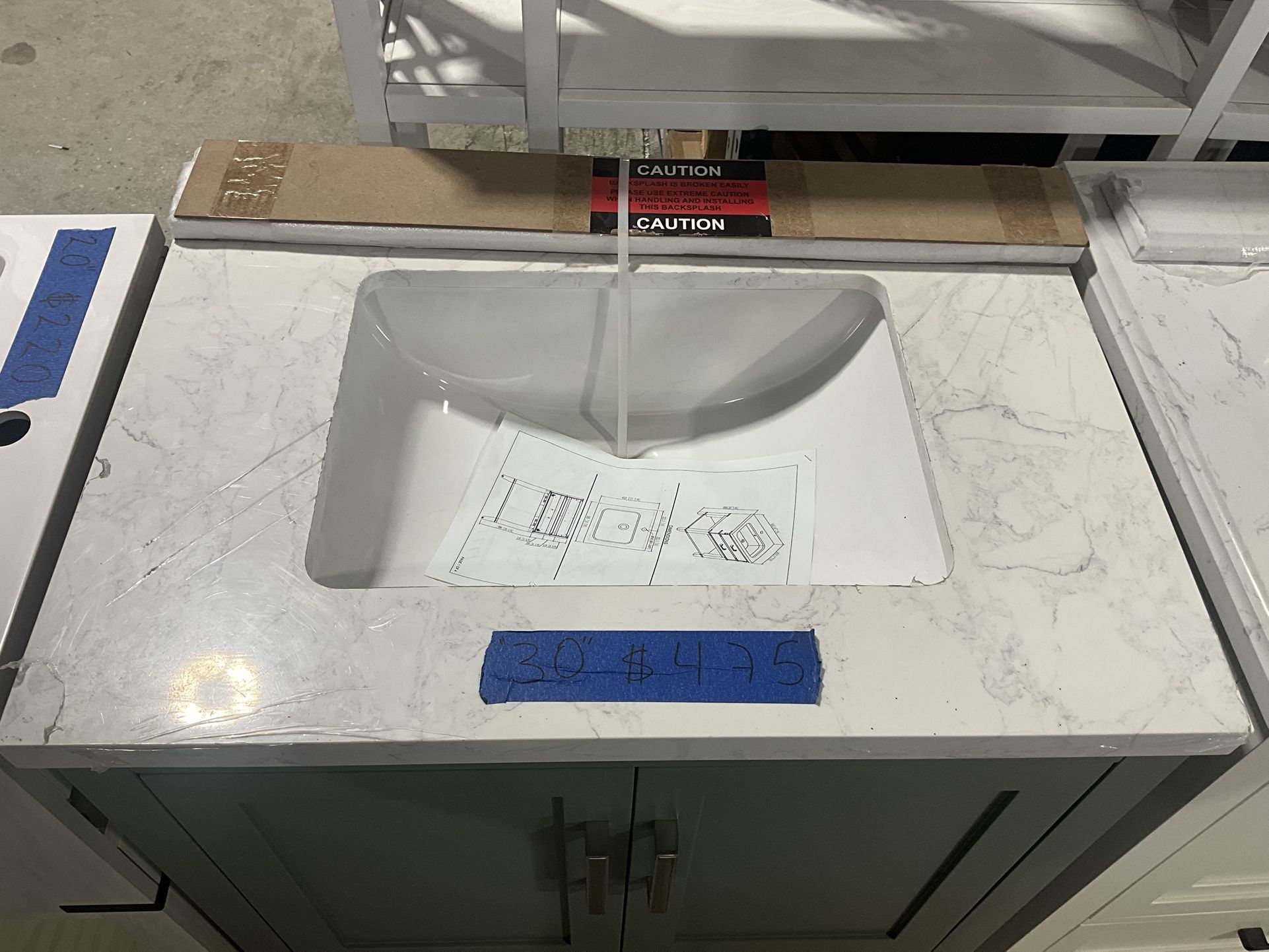 30” Bathroom Vanity in green , single sink soft close solid wood with vanity top in white $475 Luke’s liquidations warehouse Address: 2434 N Forsyt