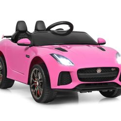 DORTALA Ride On Car, Licensed Jaguar F-Type 12V Battery Powered Ride on Toy with Remote Control, LED Lights, Music, Spring Suspension, Kids Electric V