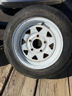 Sure Trail ST Trailer Tire on White Steel Rim
