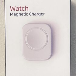 Wireless Magnetic Fast Charger For Apple Watch (White) With Type C Port
