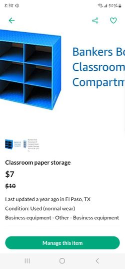 Classroom Paper Storage