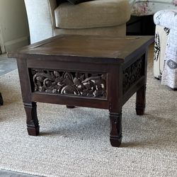 End Coffee Table Indonesia Carved