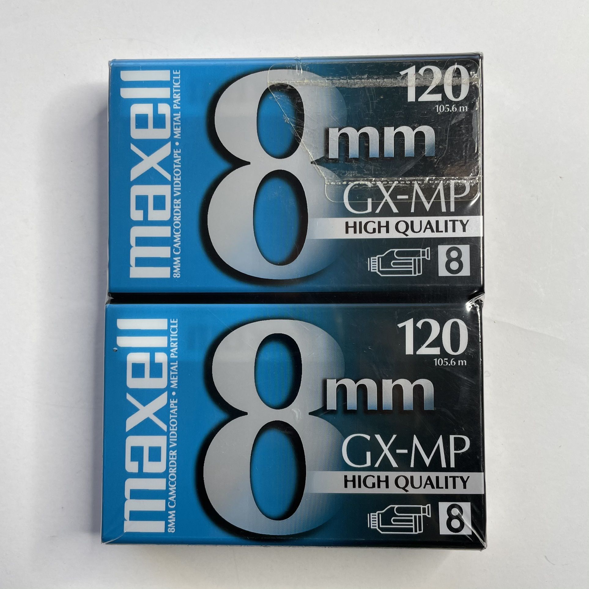 2 Maxell 8MM GX-MP High Quality 120 Minute Camcorder Tape Videotape NEW Sealed