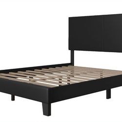 Queen black bed with mattress