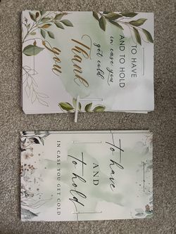 Blanket Wedding Favors — Cards And Pre-cut Ribbons // To have And To Hold In Case You Get Cold 