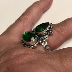 Tsavorite 925 Sterling Silver Ring 