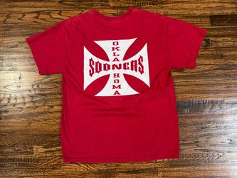Vintage 90s The University of Oklahoma Sooners Crucifix Graphic T-Shirt Size Large