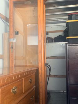 One wooden tall dresser