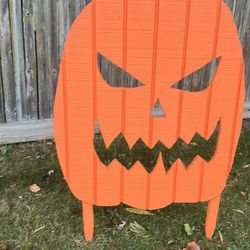 Large outdoor Halloween pumpkin decoration
