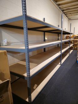 Warehouse Storage Rack Boltless Shelving 96 in W x 30 in D 4 Tier Shelves Similar To Uline Delivery Available