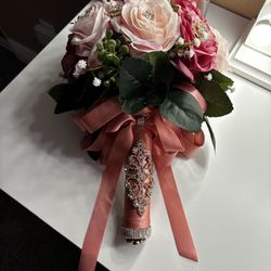 Pink Flower Bouquet For Wedding Quince Party
